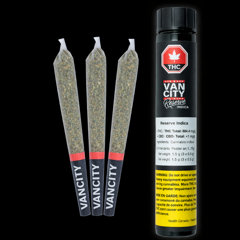 Available In RESERVE INDICA PRE-ROLLS (3 X .5G)